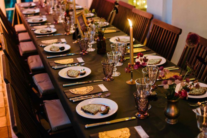 Dinner im Mittelrisalit des Schlosses